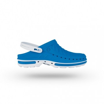 Wock clog 07 azul medio branco com tira-3